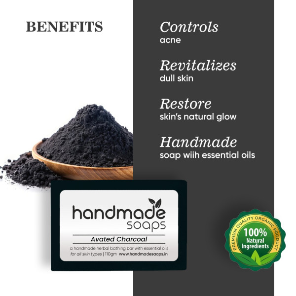 Activated Charcoal Bathing Bar - 110gm (Pack of 2)